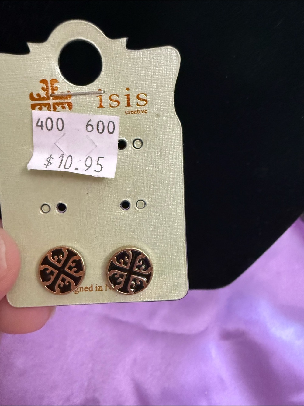 5/25 Isis Creative Round Logo Stud Earrings in Copper